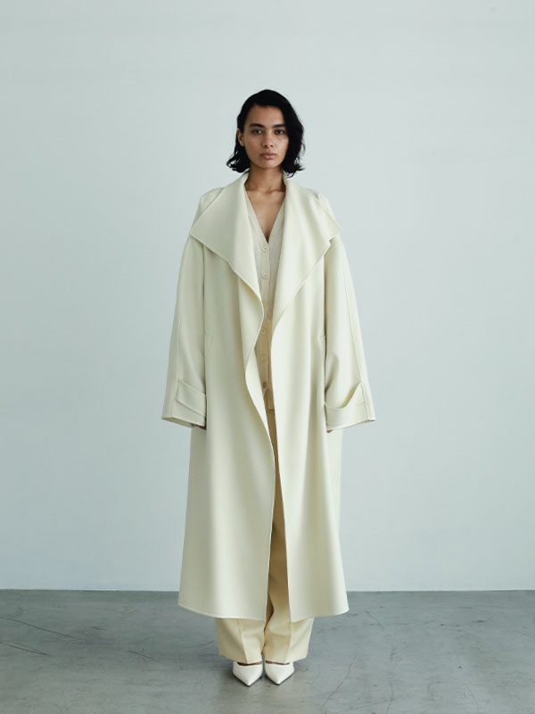 SANTEウーステッドクロークリバーコート