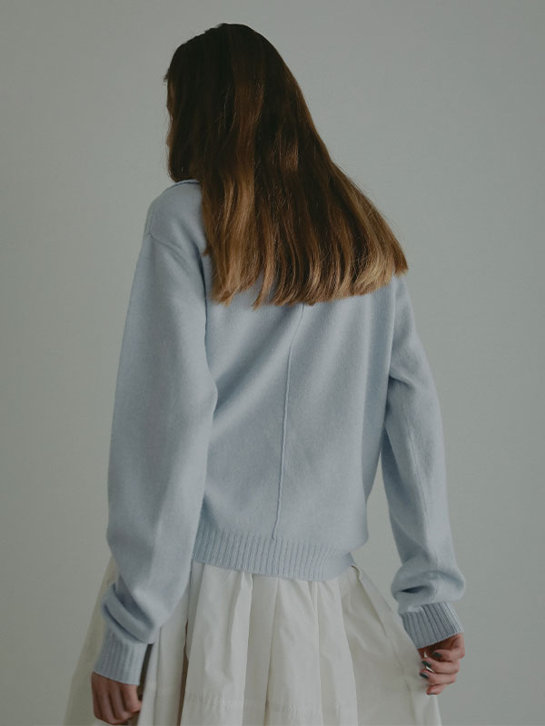 ハーフジップハイゲージニットプルオーバー