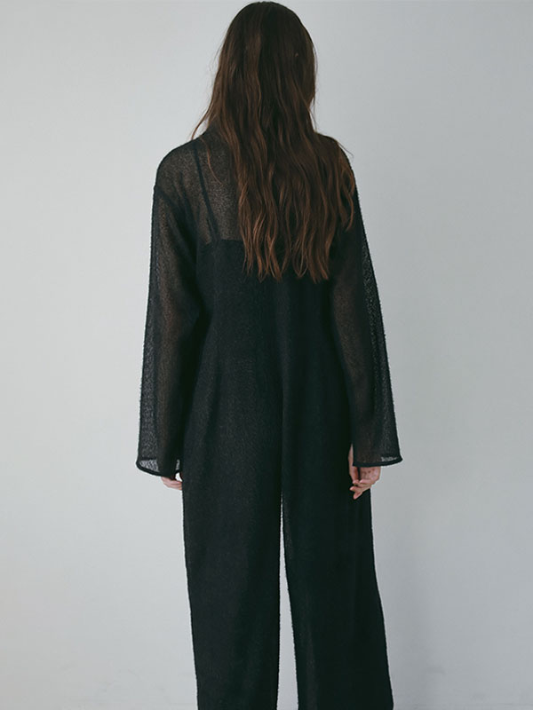 ブラッシュドチュールオールインワン(S OFF WHITE): ワンピース