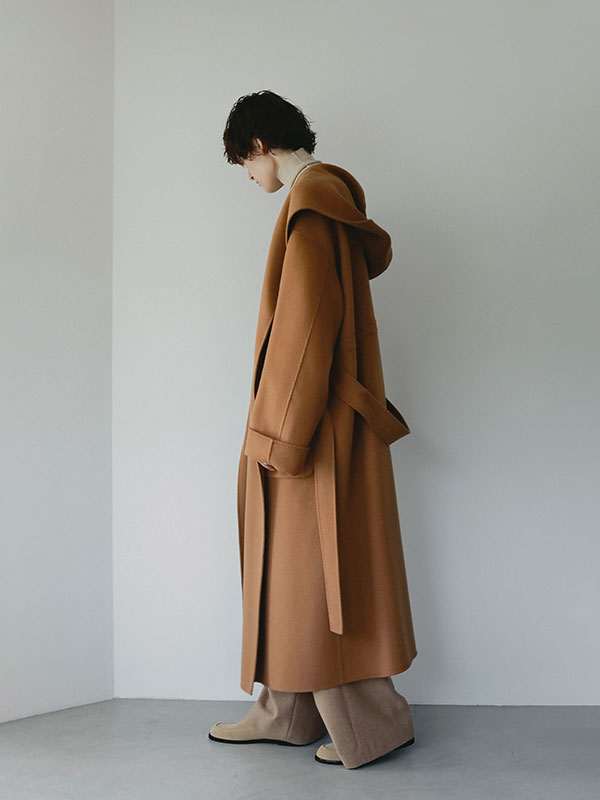 SANTEウールカシミヤフーディーリバーコート