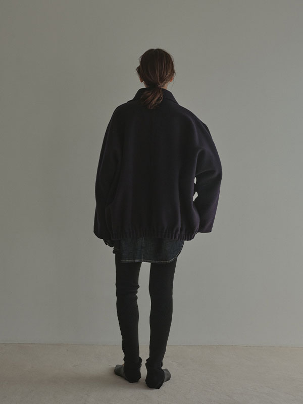 メルトンスタンドネックリバーブルゾン