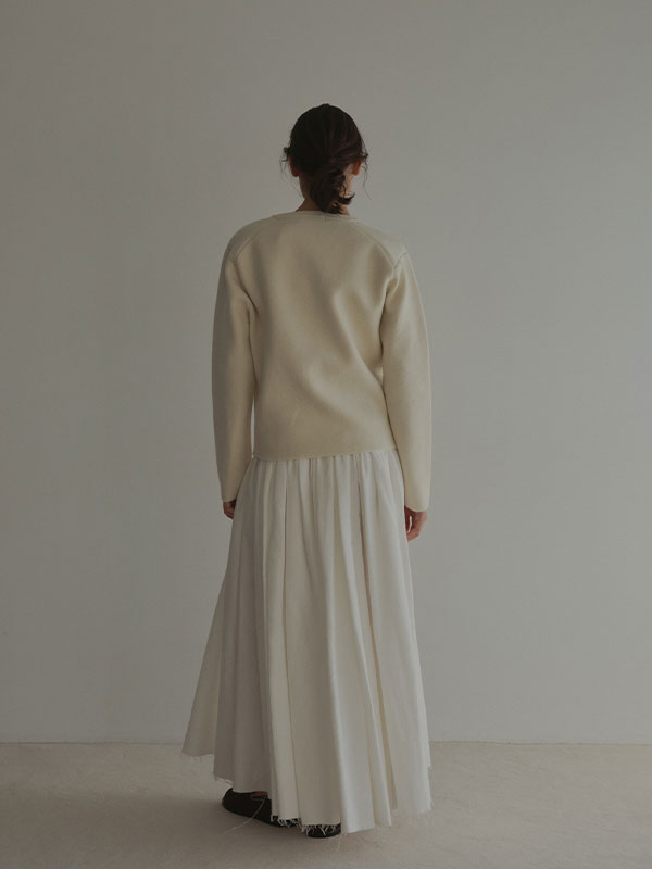 ショルダーパットダブルフェイスニットプルオーバー