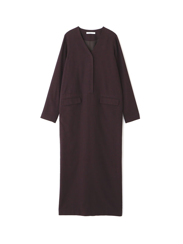 VネックIラインロングワンピース