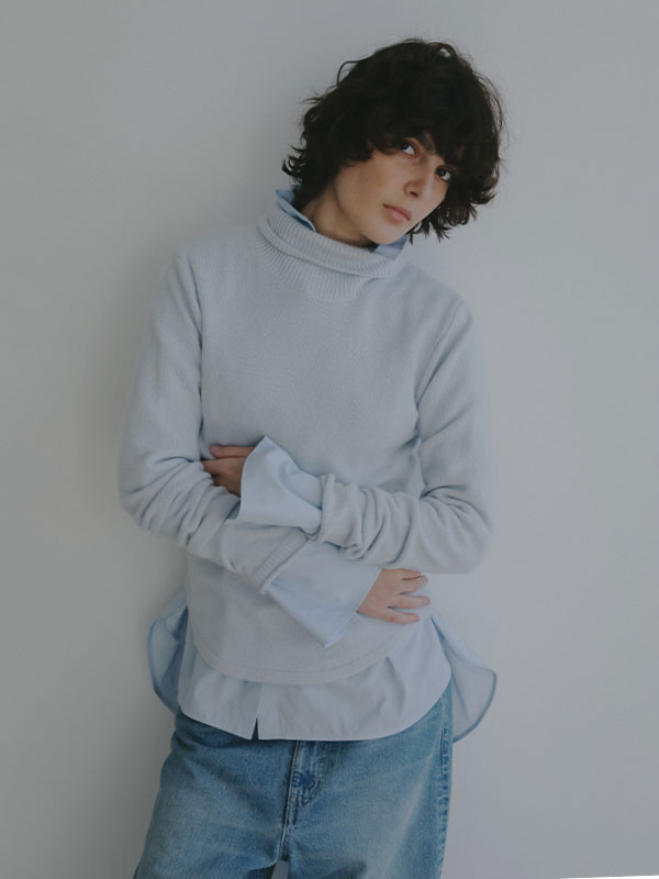ウールカシミヤタートルネックニットプルオーバー