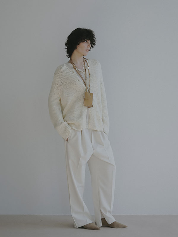 ウールフライスヘンリーネックプルオーバー(F IVORY): トップス