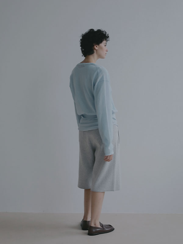 ヘンリーネックシアーニットプルオーバー