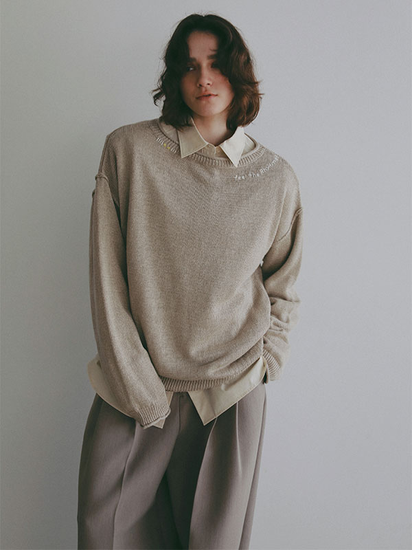 エンブロイダリーローゲージニットプルオーバー