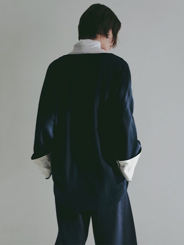 ボートネックカフスロンTee