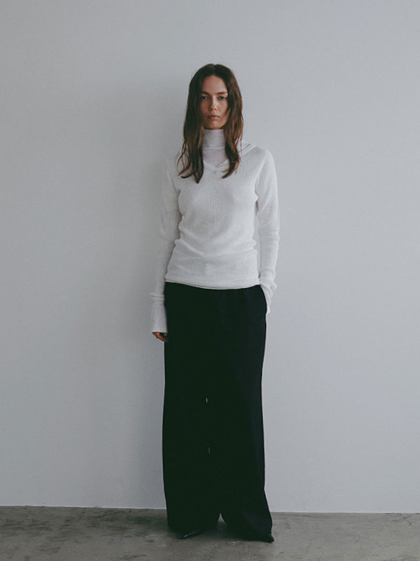 ハーフスリーブハイネックシアープルオーバー