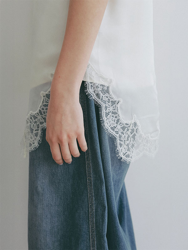 2Wayヘムレースキュプラタンクトップ