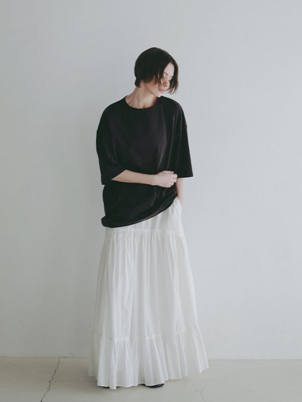 エアリーコットンガーメントダイボリュームスカート