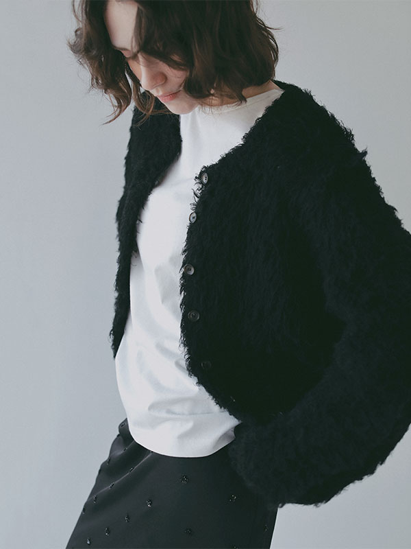 フェザーヤーンニットカーディガン