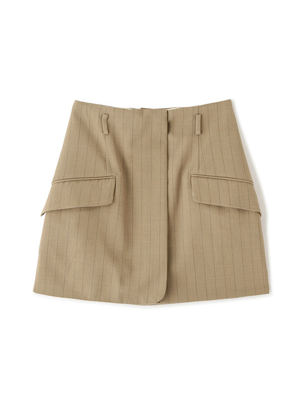 フロントオープンジップミニスカート(S BEIGE): ボトムス