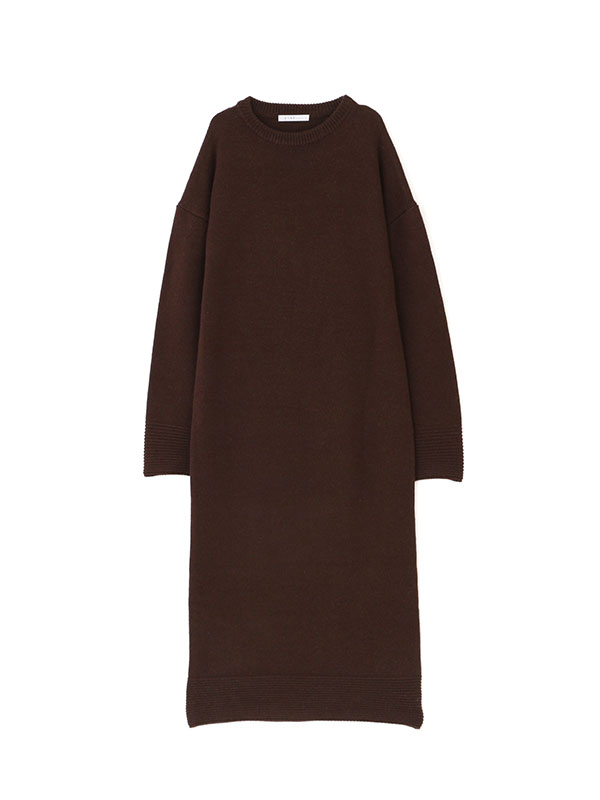 フーディーストールニットロングワンピース
