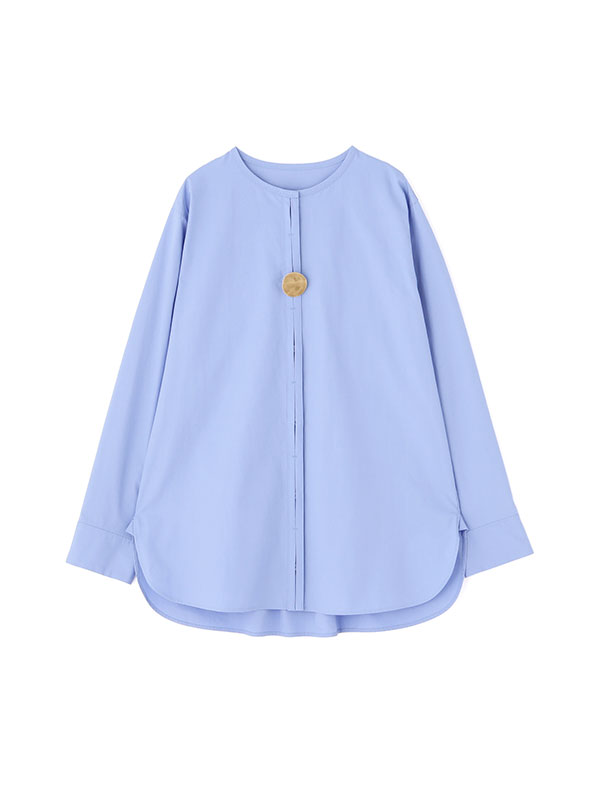 SANTEアクセサリーボタンノーカラーシャツ