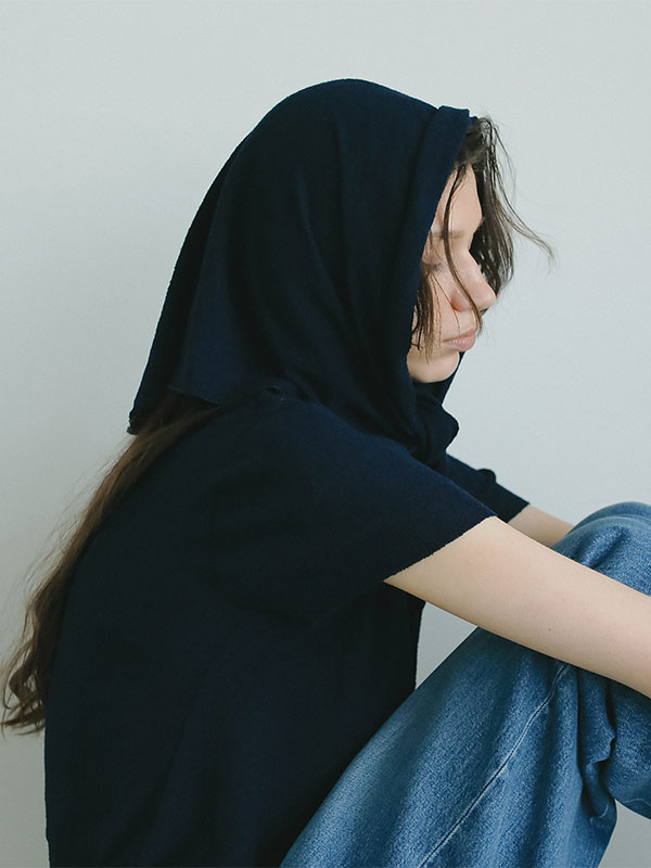 ハーフスリーブブークレニットカーディガン