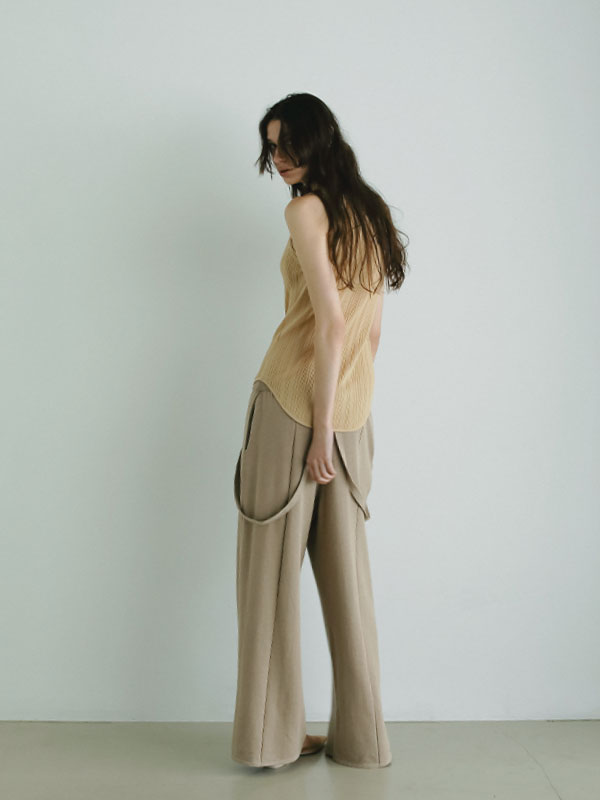 コットンリネンニットサスパンツ