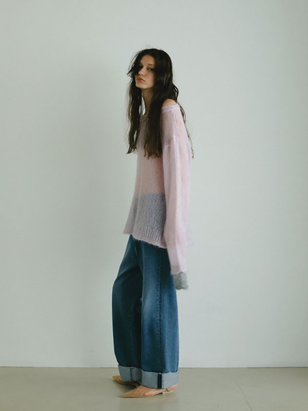 ウエストコードセンタークリースデニム