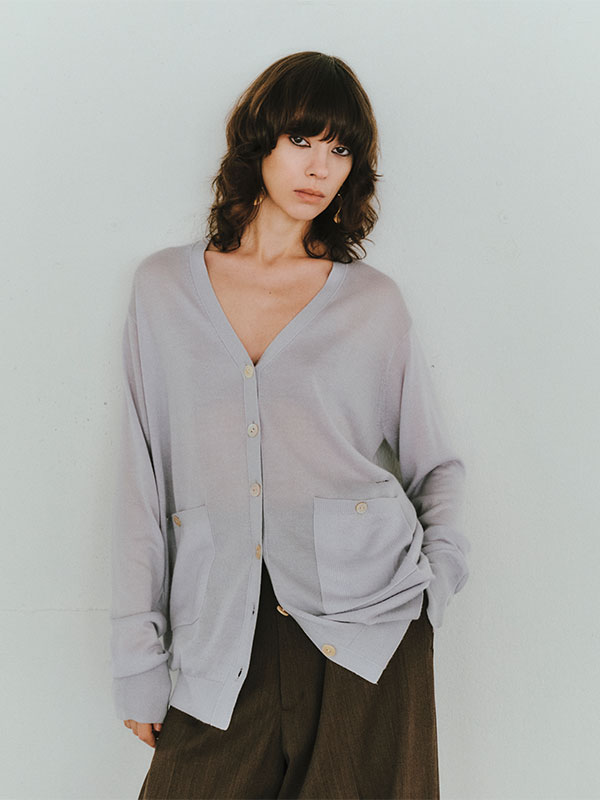 SANTEシルクカシミヤＶネックカーディガン