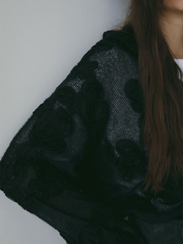 コードエンブロイダリーブラッシュドチュールシャツ