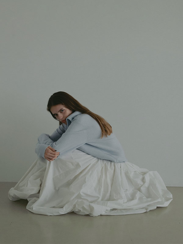 ハーフジップハイゲージニットプルオーバー