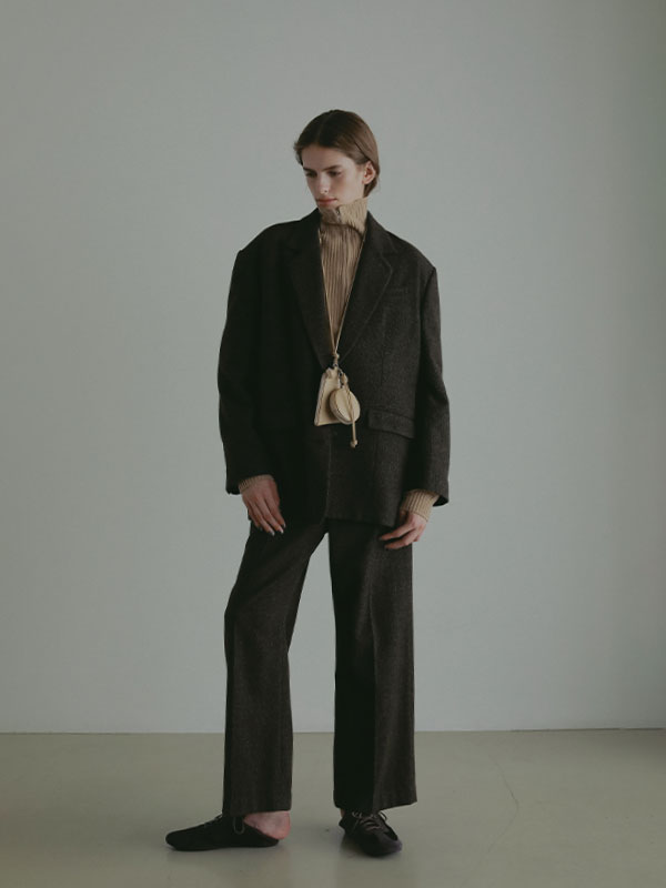 チェックツィードセンタークリースパンツ