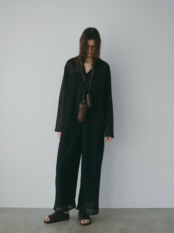 ブラッシュドチュールオールインワン(S OFF WHITE): ワンピース