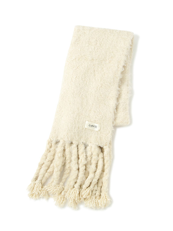 SANTEヘアリーシルクフリンジニットストール