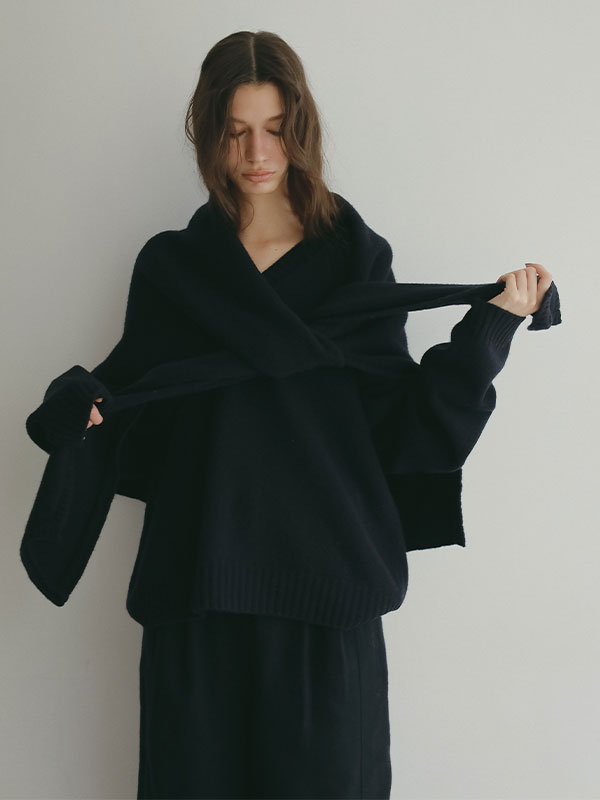 レイヤードニットラップスカート