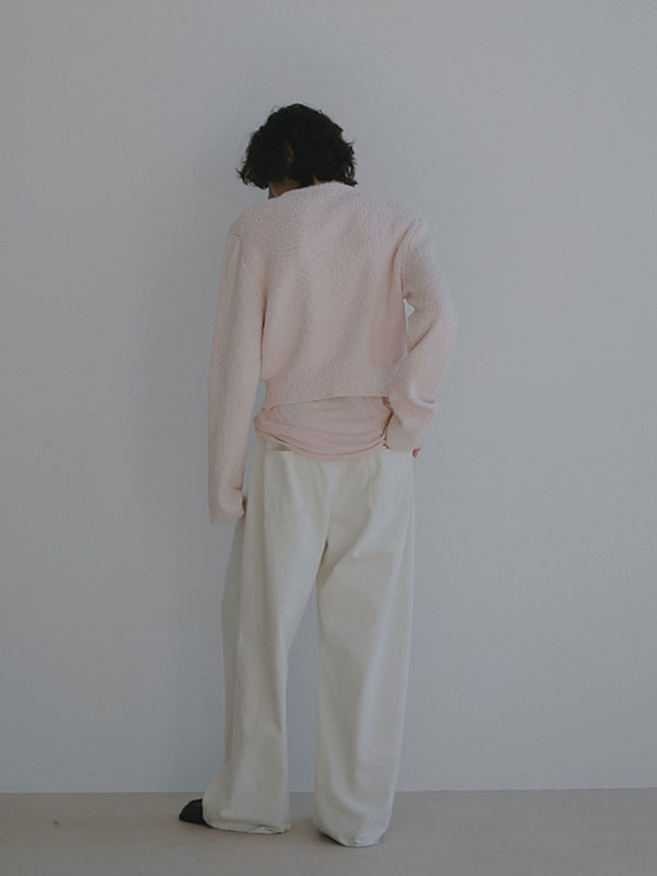 ファンシーヤーンクルーネックニットカーディガン