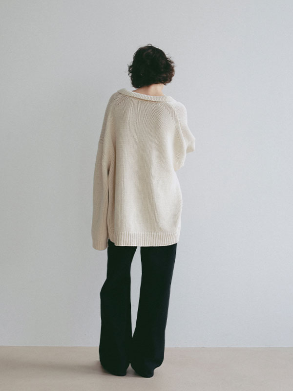 オーバーサイズスキッパーニットプルオーバー