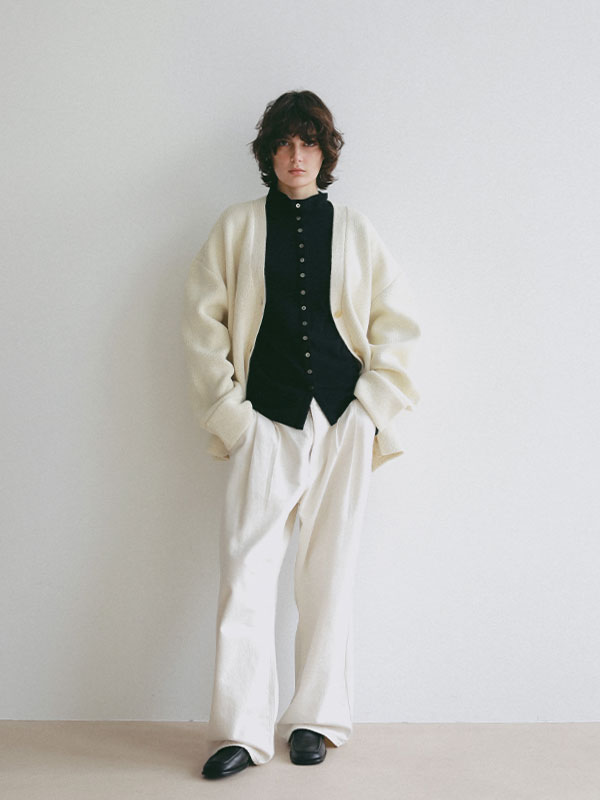 ガーゼフライスフロントオープンプルオーバー