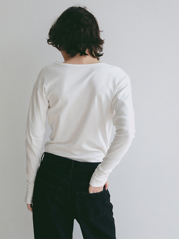 オーガニックコットンUネックロンTee