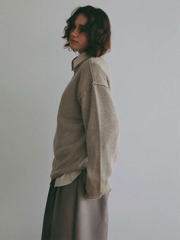 エンブロイダリーローゲージニットプルオーバー