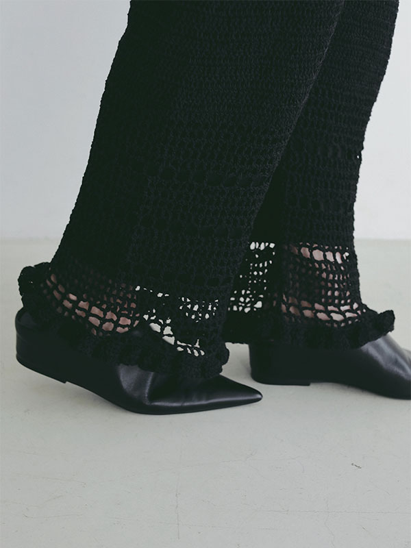 クロシェニットパンツ