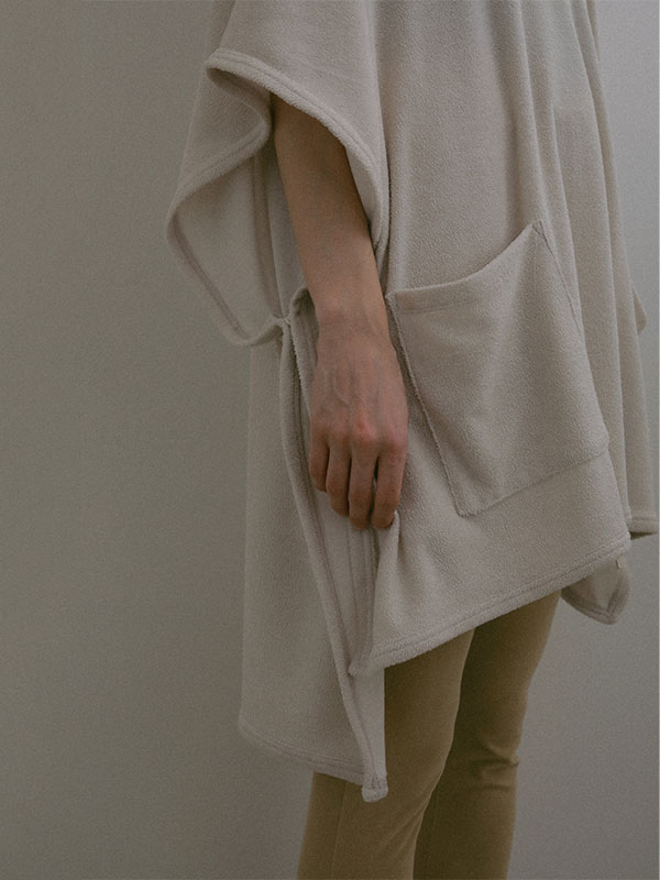 フェードパイルフードポンチョ