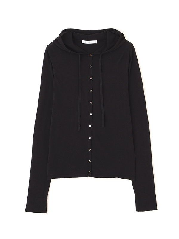 シアーニットフードカーディガン