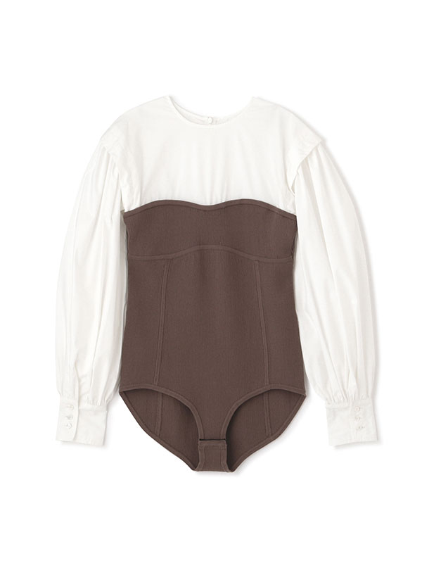 ニットビスチェボリュームスリーブブラウス