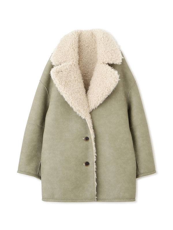 リバーシブルムートンミドルコート