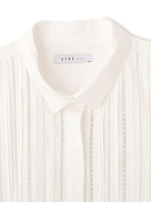 ハシゴレースソフトワッシャーシャツ(F WHITE): トップス