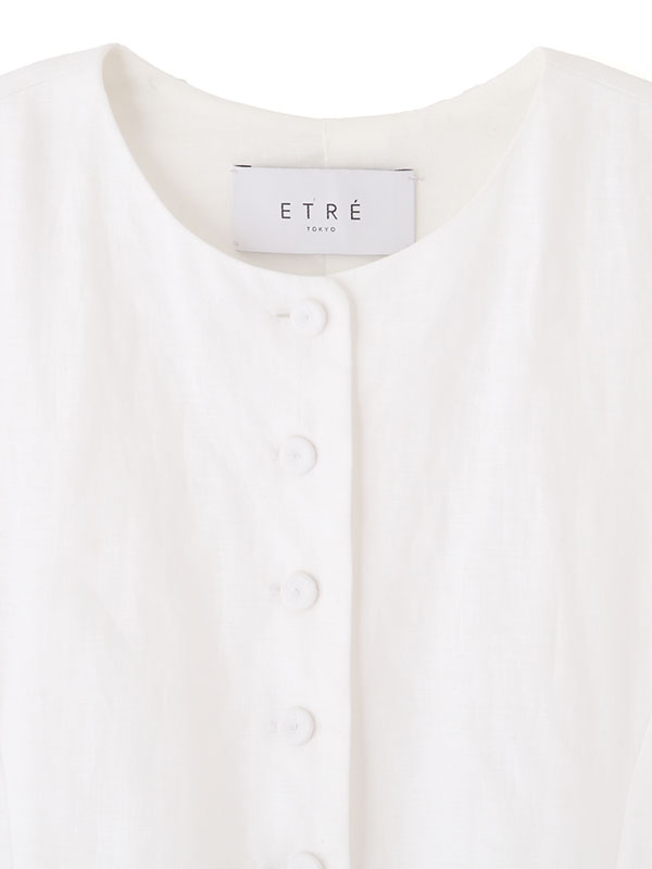 リネンカーブシルエットベスト(F WHITE): トップス │ ETRE