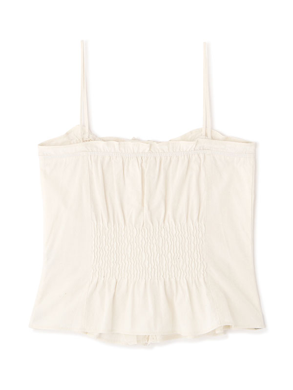 コットンシルクギャザーキャミソール(F OFF WHITE): トップス