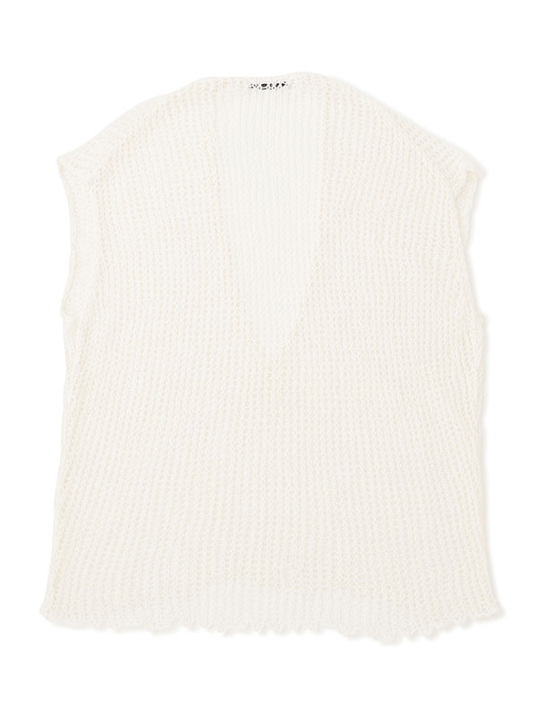 フィッシュネットスリーブレスニットプルオーバー(F WHITE