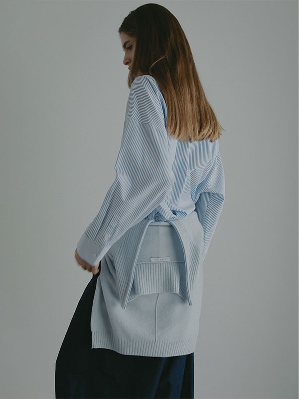 ハーフジップハイゲージニットプルオーバー