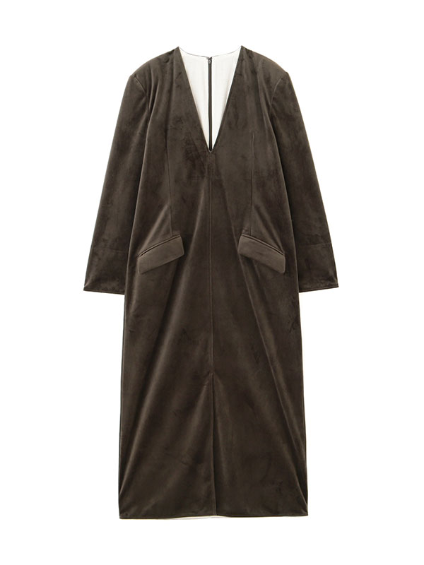 プランジングベロアワンピース