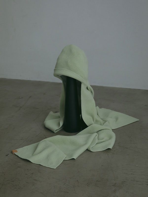 ホールガーメントストールニットキャップ