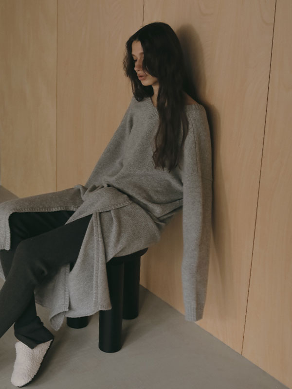 Vネック2wayニットプルオーバー