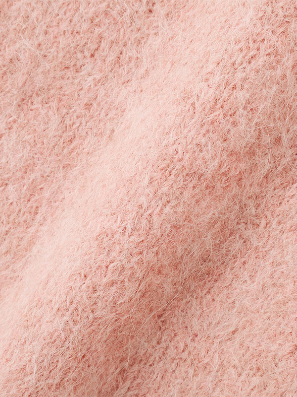 ハーフジップアルパカニットプルオーバー