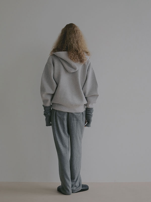 ダブルフェイスオーバーサイズニットパーカー