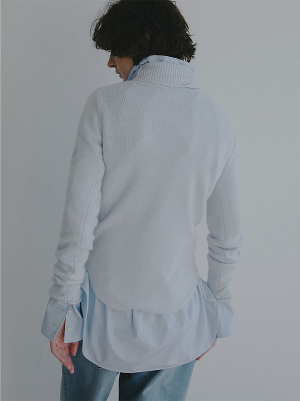 ウールカシミヤタートルネックニットプルオーバー